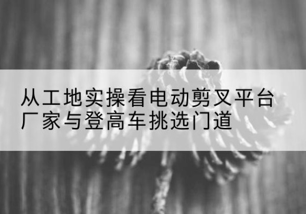 遂宁电动剪叉升降平台厂家-从工地实操看电动剪叉平台厂家与登高车挑选门道